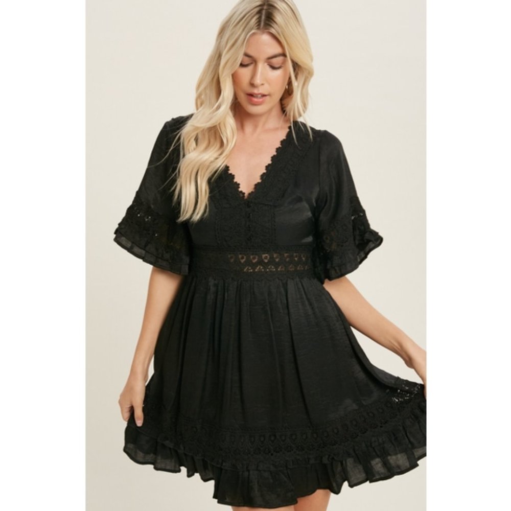 Black Crochet Dress - Picture 5 of 6